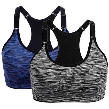 Honglion Women's Padded Sports Bras Push Up Seamless Wire Free Fitness  Workout Yoga Running Bra Black : : Fashion