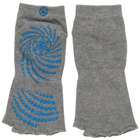 Gaiam Toeless Grippy Yoga Socks, Grey, Small/Medium