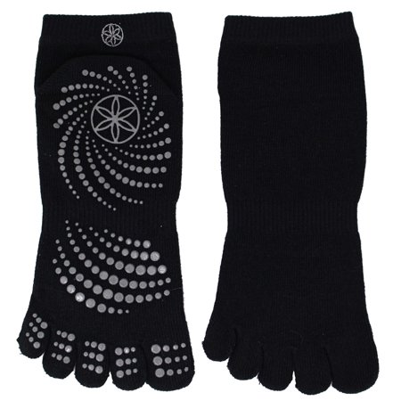 Gaiam All Grip Yoga Socks - Medium/Large - Black/Grey