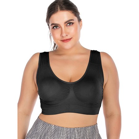 LELINTA Womens Women's Plus Size Extreme Comfy Stretch Sport Bra Seamless  Medium Impact Supportive Wirefree Sports Bra