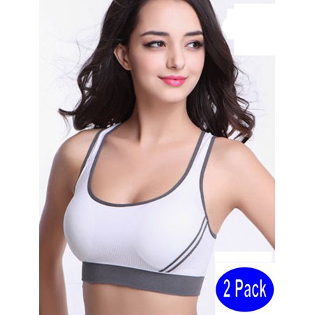 LELINTA Women's Sports Bras Removable Padded Low Support for Workout  Fitness Yoga Bra White